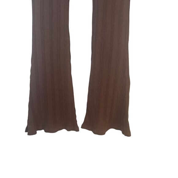 2/$30 ZARA Medium Womens Brown Ribbed Flare Pants - Picture 7 of 13